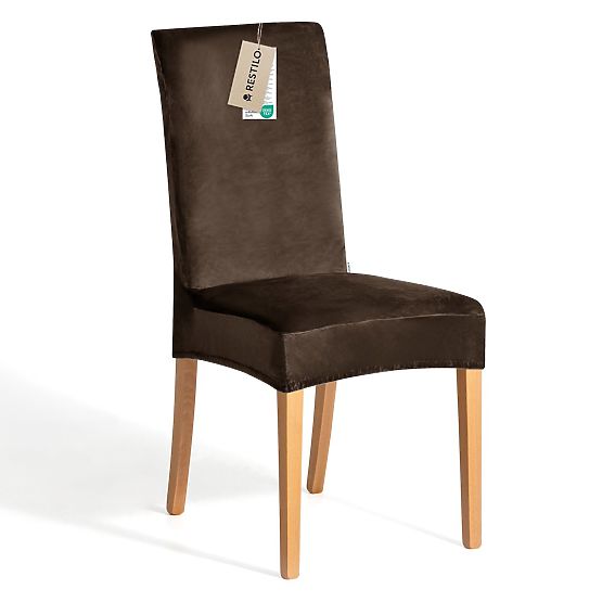 Housse de canapé RESTILO SENTO couleur marron style classique lisse