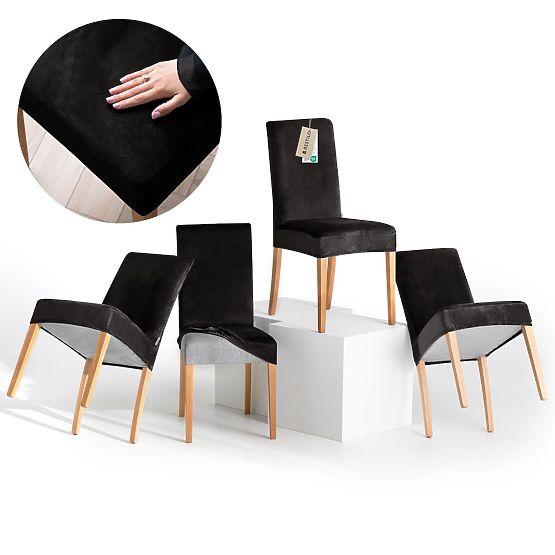 Housse de canapé RESTILO SENTO couleur noire style classique lisse