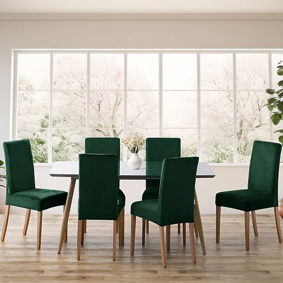 Housse de canapé RESTILO SENTO couleur vert bouteille style classique lisse