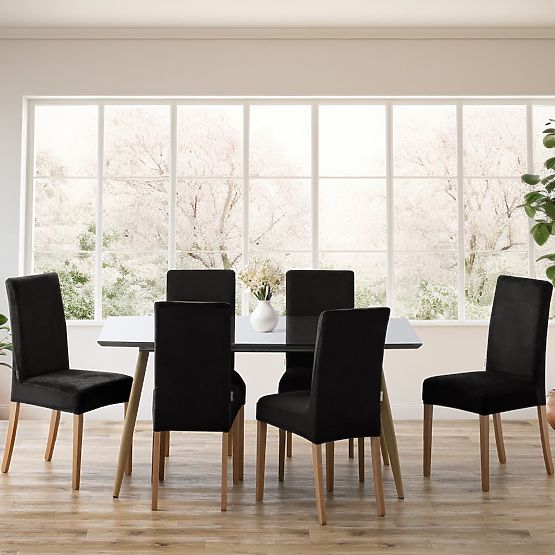 Housse de canapé RESTILO SENTO noire lisse style classique