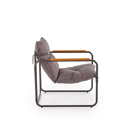 HUDSON, ensemble de jardin (canapé, 2x fauteuil, table), gris / marron (1p=1set)