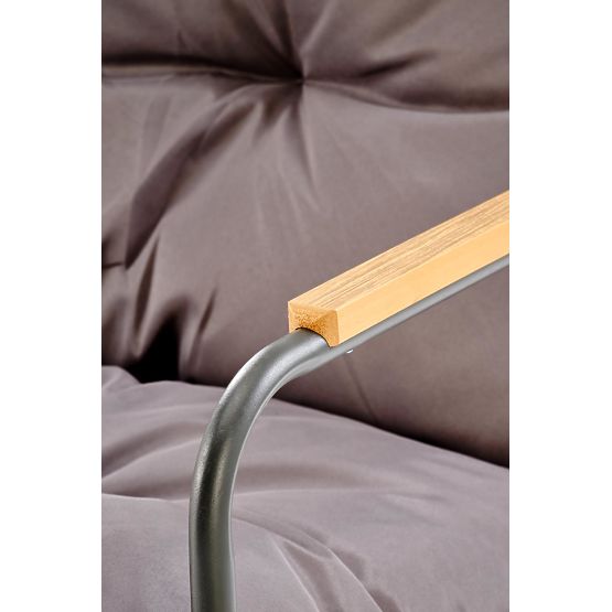 HUDSON, ensemble de jardin (canapé, 2x fauteuil, table), gris / marron (1p=1set)