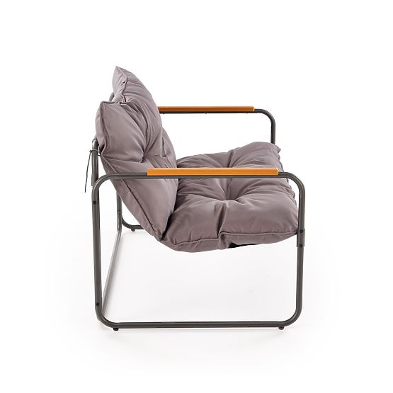 HUDSON, ensemble de jardin (canapé, 2x fauteuil, table), gris / marron (1p=1set)