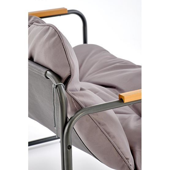 HUDSON, ensemble de jardin (canapé, 2x fauteuil, table), gris / marron (1p=1set)