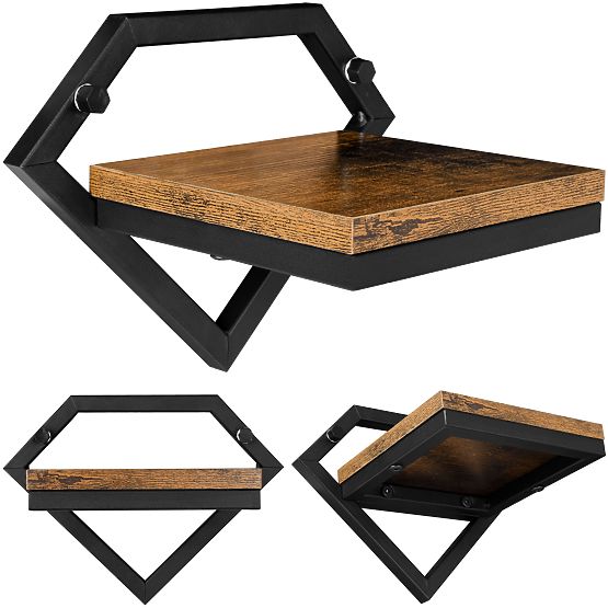 Jardinière murale en métal noire Doron Rustic loft