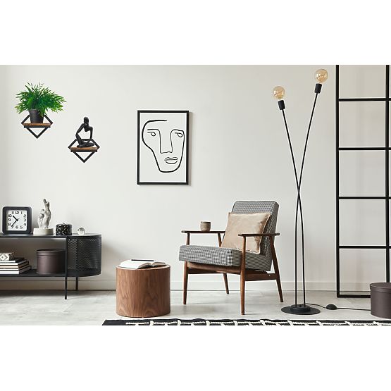 Jardinière murale en métal noire Doron Rustic loft