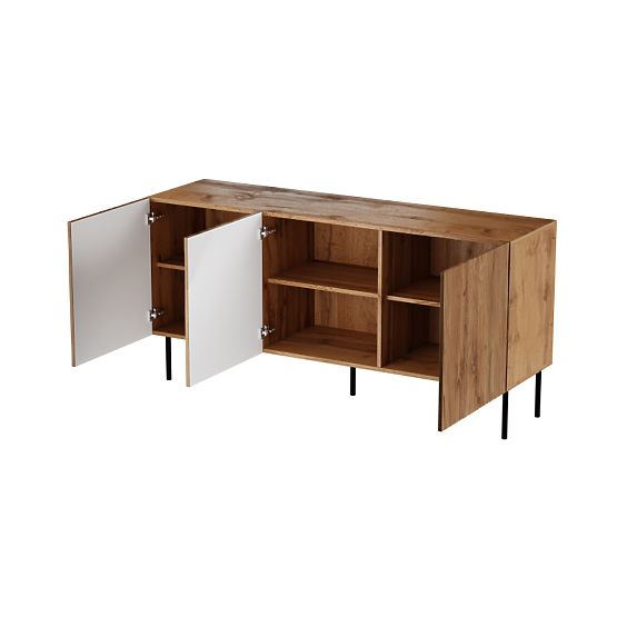 JUNGLE COMMODE 152 chêne wotan mat/noir mat