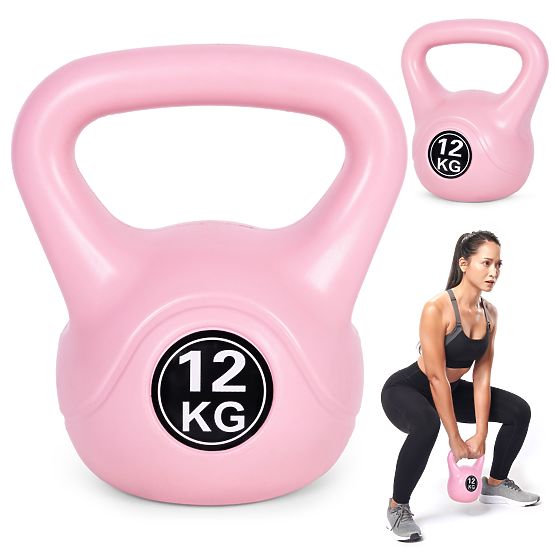 Kettlebell haltère 12 kg pour l'exercice rose ModernHome