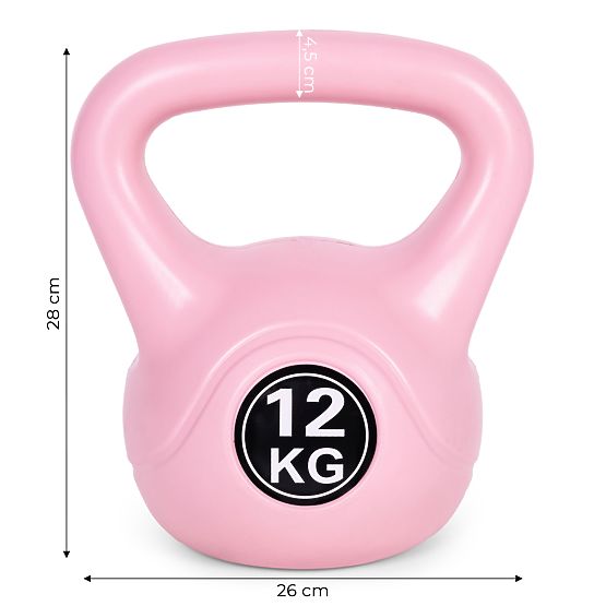 Kettlebell haltère 12 kg pour l'exercice rose ModernHome