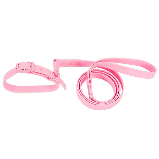 Laisse et collier pour chien PJ-076 rose L