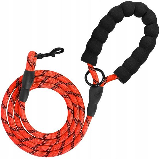 Laisse et collier réfléchissants pour chien PJ-035 rouge