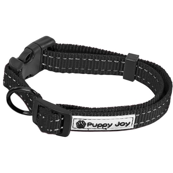 Laisse et collier réfléchissants pour chien PJ-091 noir