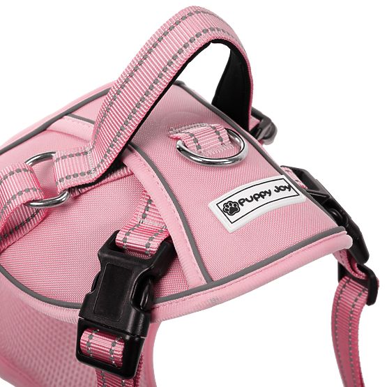 Laisse et harnais pour chien PJ-056 rose M