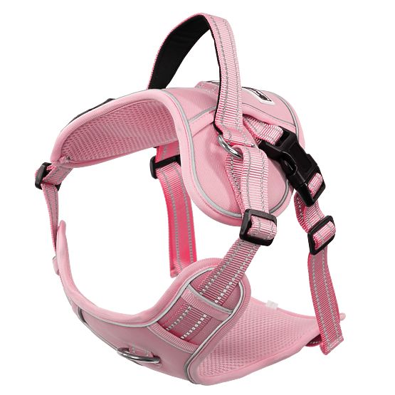 Laisse et harnais pour chien PJ-060 rose L