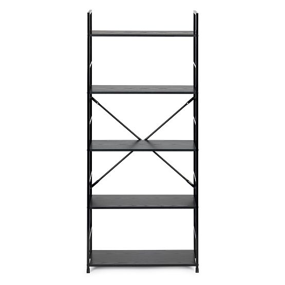 Large étagère en bois moderne LOFT 5 étagères noire