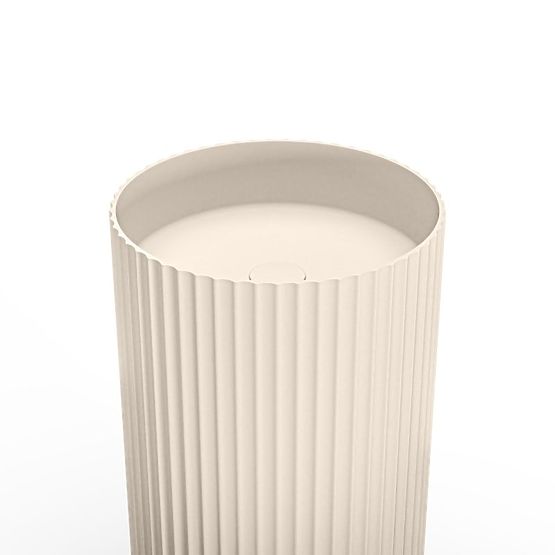 Lavabo autoportant Ciriola, composite, 45x90 cm, beige-gris, taupe, rainuré