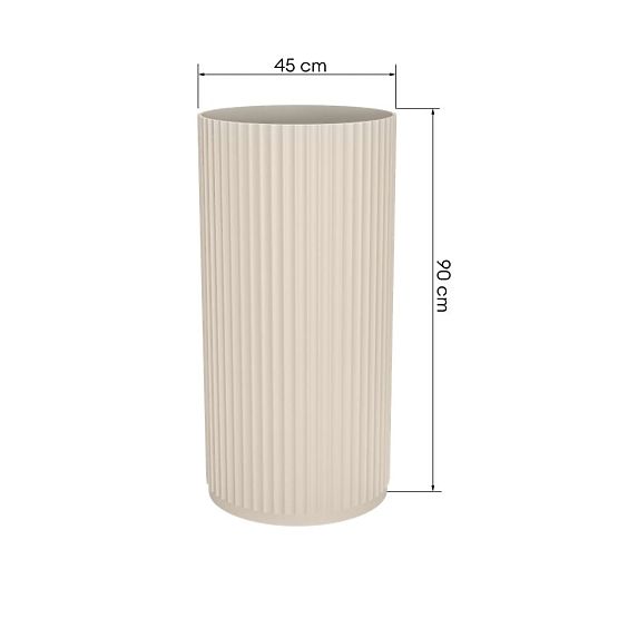 Lavabo autoportant Ciriola, composite, 45x90 cm, beige-gris, taupe, rainuré