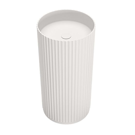 Lavabo autoportant Ciriola, composite, 45x90 cm, blanc, rainuré