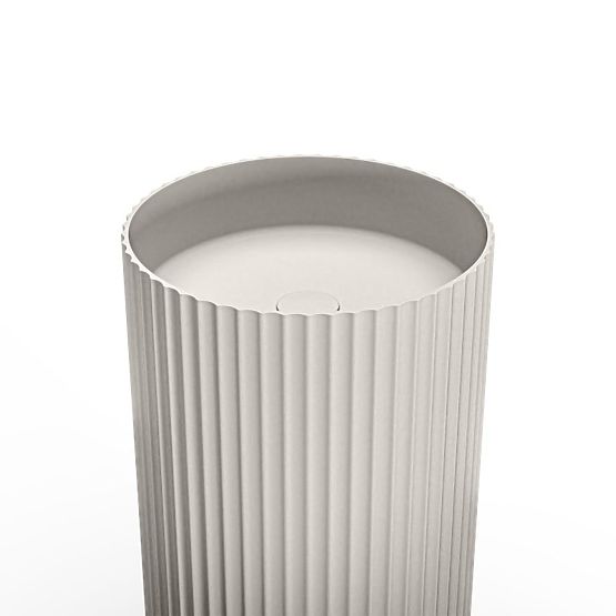 Lavabo autoportant Ciriola, composite, 45x90 cm, gris clair, rainuré