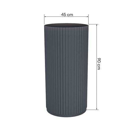 Lavabo autoportant Ciriola, composite, 45x90 cm, gris foncé, rainuré