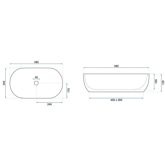 Lavabo de meuble REA Amelia ASH MATT