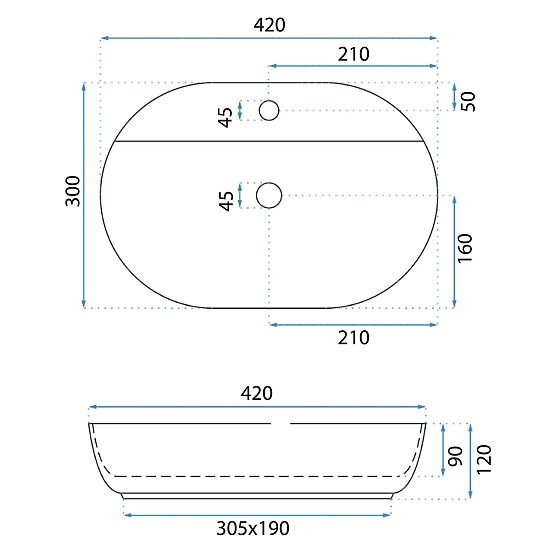 Lavabo de meuble REA Aura 42