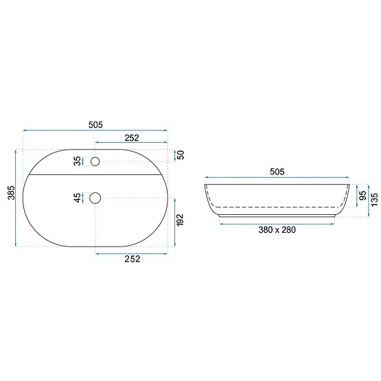 Lavabo de meuble REA Aura 51