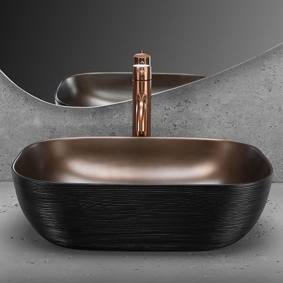 Lavabo de meuble Rea Belinda COPPER BRUSH / Noir