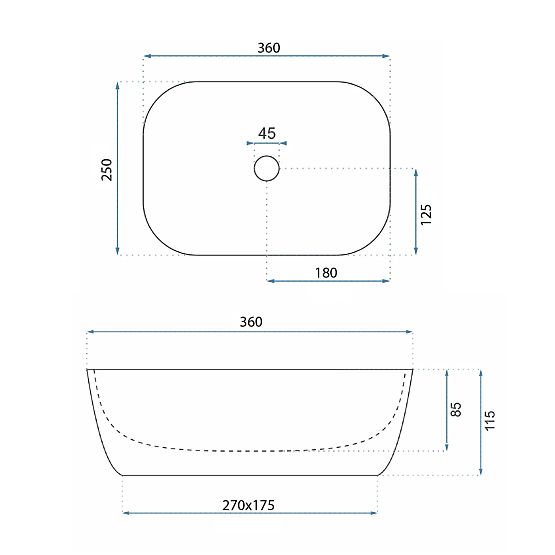 Lavabo de meuble Rea Belinda mini pierre mate