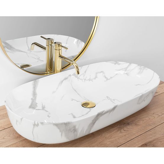 Lavabo de meuble REA CLEO 81 Marmo Shiny