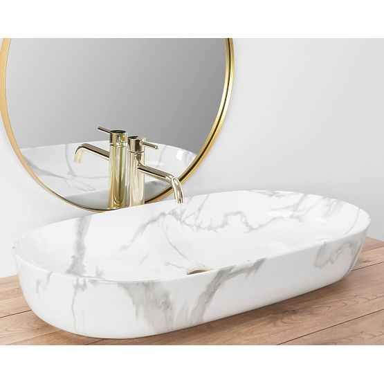 Lavabo de meuble REA CLEO 81 Marmo Shiny
