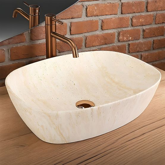 Lavabo de meuble Rea Freja Travertine Mat