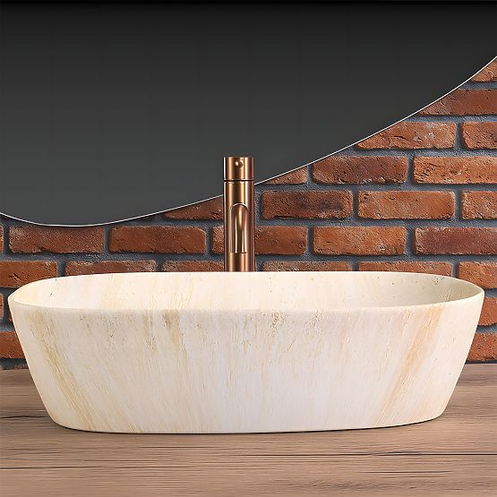 Lavabo de meuble Rea Freja Travertine Mat
