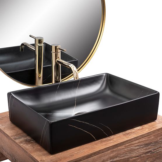Lavabo de meuble REA Inga Noir Marbre Mat