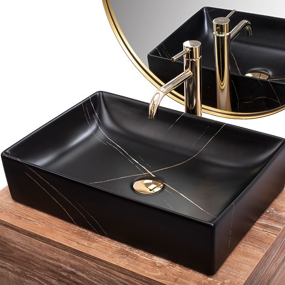 Lavabo de meuble REA Inga Noir Marbre Mat
