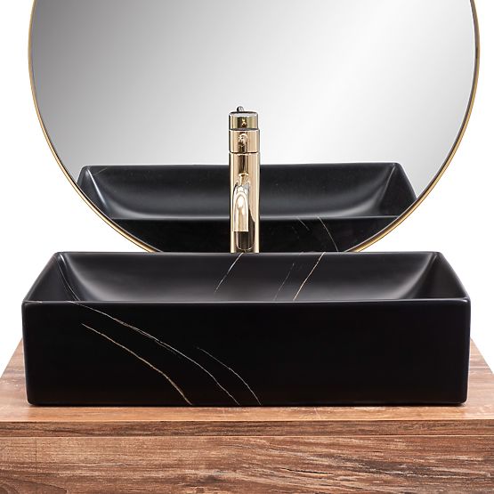 Lavabo de meuble REA Inga Noir Marbre Mat