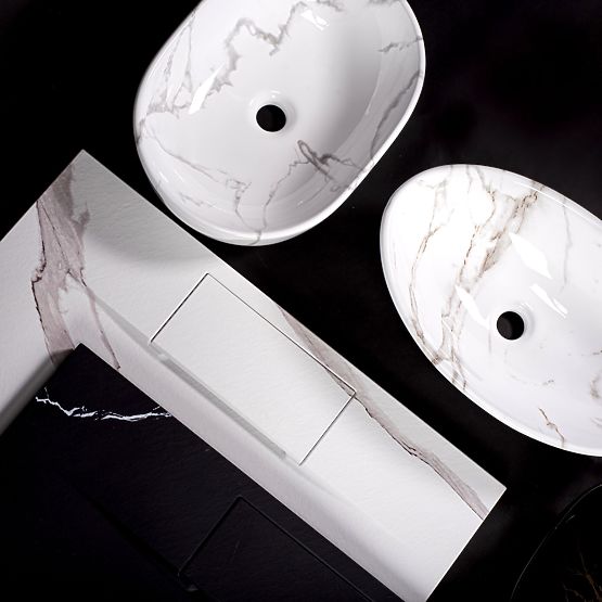 Lavabo de meuble REA Inga Noir Marbre Mat