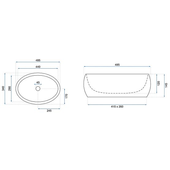 Lavabo de meuble Rea Linda Granit Mat