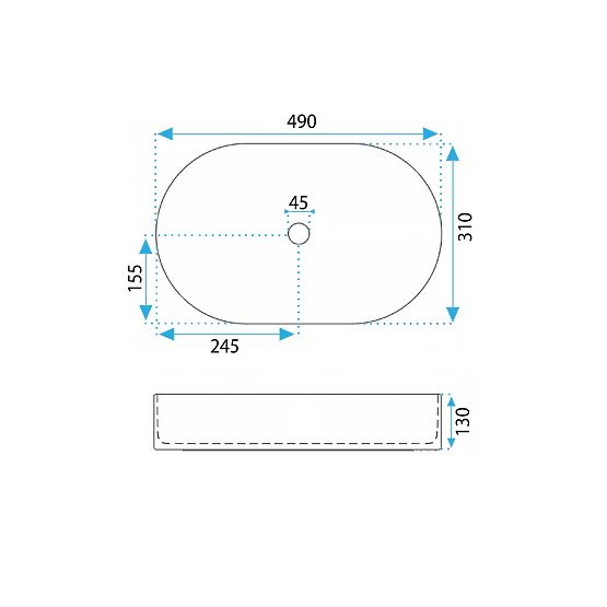 Lavabo de meuble Rea Vanda Baby Blue Mat