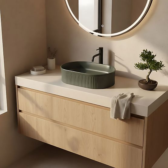 Lavabo de meuble Rea Vanda Olive Mat