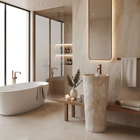 Lavabo en Céramique Autoportant Blanka Savana Mat