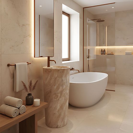 Lavabo en Céramique Autoportant Blanka Savana Mat