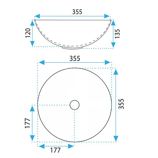 Lavabo en céramique à poser Stella blanc avec bord doré