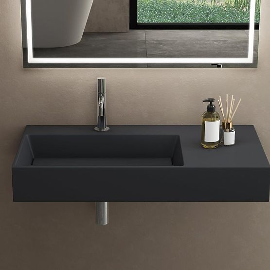 Lavabo en conglomérat Archi 90 CM Gris Mat