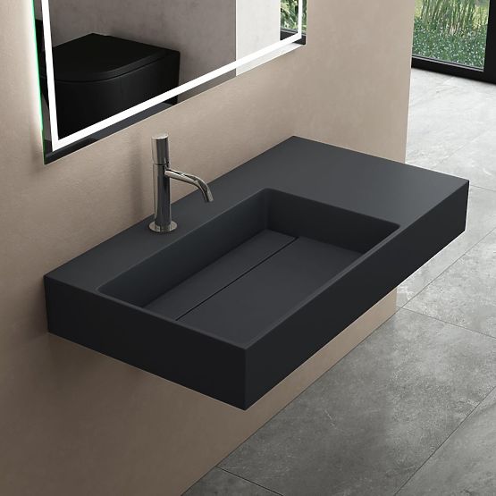 Lavabo en conglomérat Archi 90 CM Gris Mat