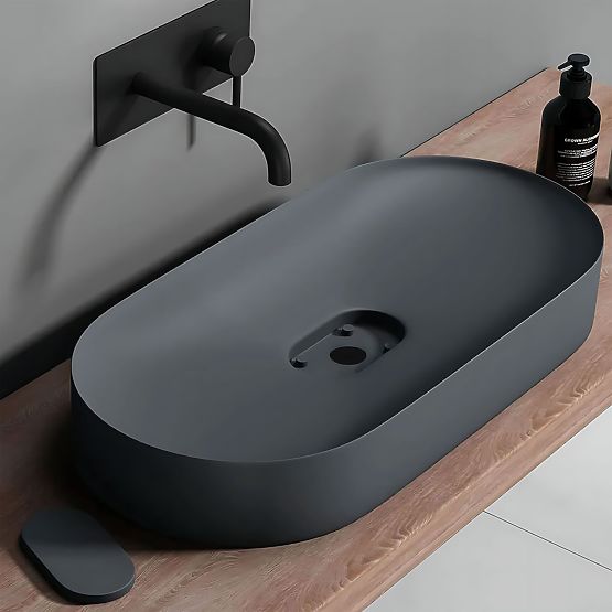 Lavabo en conglomérat IRIS 71 CM gris mat