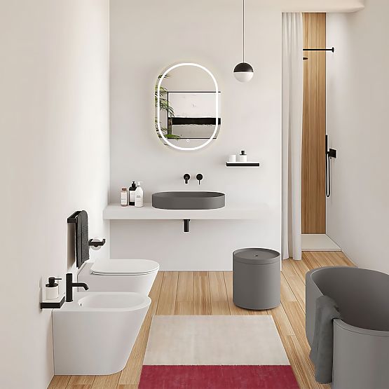 Lavabo en conglomérat IRIS 71 CM gris mat