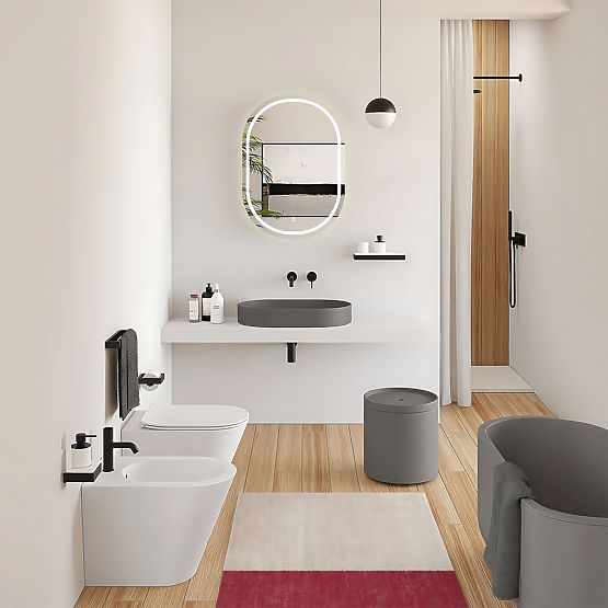 Lavabo en conglomérat IRIS 71 CM gris mat