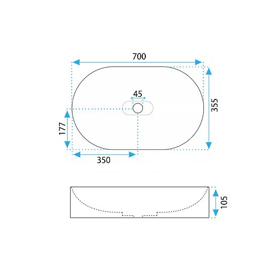 Lavabo en conglomérat IRIS 71 CM gris mat