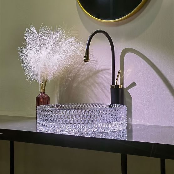 Lavabo en cristal Rea Cristal Transparent 39